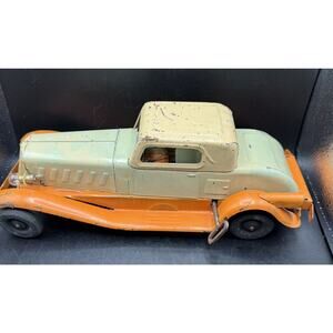 Rare 1932 Original MARX GIRARD PIERCE ARROW Pressed Steel Wind-up Toy Car sedan